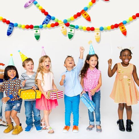 Pre-Strung Crayon Felt Banner Flags Back to School Decorations Colorful Rainbow Ball Hanging Banner Photo Booth Prop for Kindergarten Preschool Graduation First Day of School Classroom Decor in Saudi Arabia