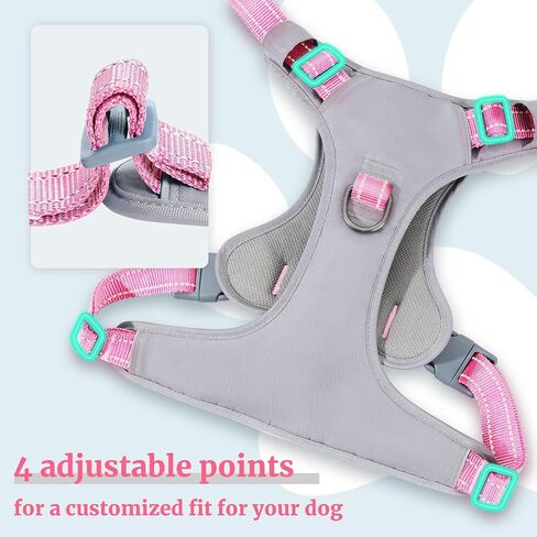 No-Pull Dog Harness, Fully Reflective Vest with 2 Leash Clips, No-Choke, Adjustable, Breathable & Durable for Small, Medium & Large Dogs Walking, Training, Running (Teal Blue, M) in Kuwait