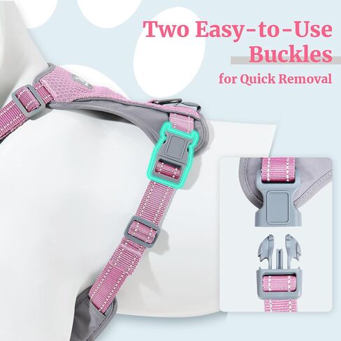 No-Pull Dog Harness, Fully Reflective Vest with 2 Leash Clips, No-Choke, Adjustable, Breathable & Durable for Small, Medium & Large Dogs Walking, Training, Running (Teal Blue, M) in Kuwait