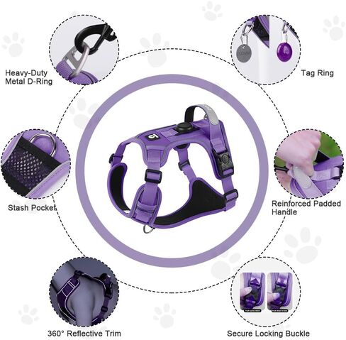 Pink Dog Vest Harness with Airtag Holder, No-Pull Tactical Service Dogs Vest with Handle, Escape Proof Freedom Outdoor Easy Walk Jacket with Back Front Clip for Small Medium Large Breeds,S in Saudi Arabia