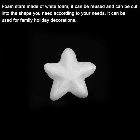 MECCANIXITY Foam Stars for DIY Arts and Crafts 1.97 x 1.97 Inch Polystyrene Stars for Christmas Tree, DIY Home Craft Project 4 Pack in Saudi Arabia