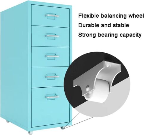 File Cabinet Slim with Lock, 5 Drawer Metal Mobile Filing Cabinet for Legal/Letter/A4 Size, Office Storage Cabinet File Organizer File Folders (Color : Gold) in Saudi Arabia