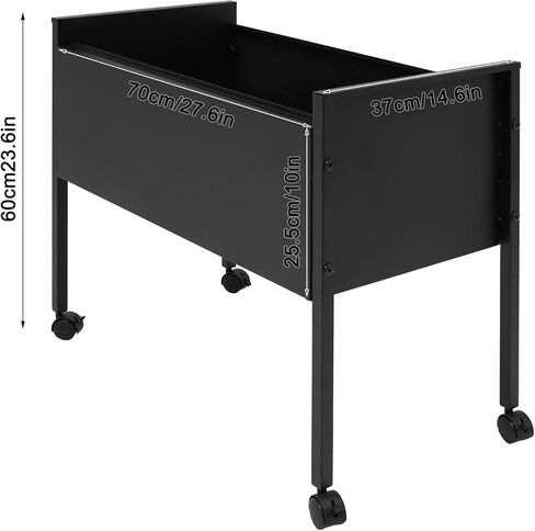 خزانة ملفات cncest ، منظم الملفات مع عجلات ، عربة ملفات التدوير لتعليق الملفات (أسود) in Kuwait