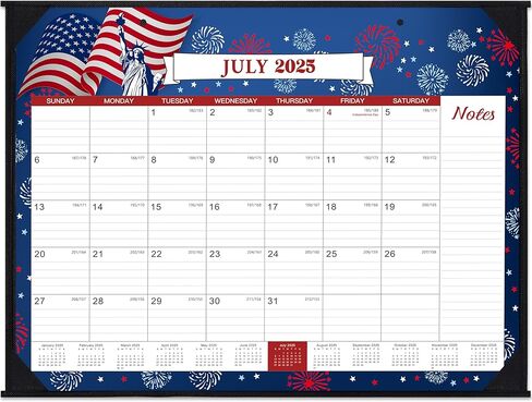 تقويم مكتب 2024-2025 - تقويم مكتبي كبير 2024-2025، 22 بوصة × 17 بوصة، يوليو 2024 - ديسمبر 2025، تخطيط 18 شهرًا، كتل كبيرة مسطرة، تصميم قابل للتمزيق، 2 واقيات زوايا وخطافين للتعليق in Kuwait