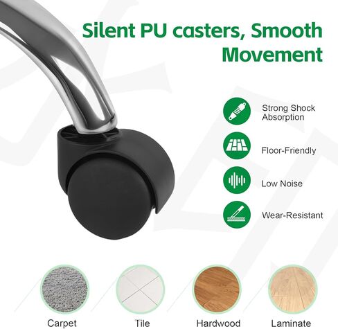 البراز المتداول مع عجلات ، براز دوار 360 درجة ، 400 رطل من الوزن ، جلد بو ، ارتفاع قابل للتعديل ، كرسي دوار للصالون ، البار ، المكتب ، المنزل ، التاتو ، التدليك ، الطبي ، الفضة in Kuwait