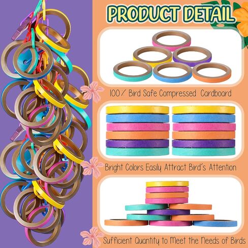 36 PCS Bagels Bird Toys Birk Bork for Parrots Date Cortboard Core Bird Toy Pumping Shreding Play Play Foot 2.5 "" in Saudi Arabia