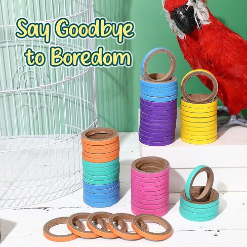 36 PCS Bagels Bird Toys Birk Bork for Parrots Date Cortboard Core Bird Toy Pumping Shreding Play Play Foot 2.5 "" in Saudi Arabia