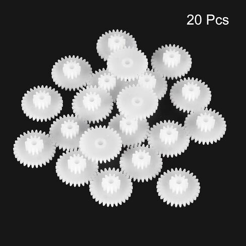 meccanixity 20 pcs تروس بلاستيكية 30 أسنان تروس البلاستيك موديل 30122B ترس تخفيض لـ RC Model DIY Robot (White ، Module 0.5) in Saudi Arabia