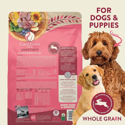 Earthborn Holistic Unrefined Roasted Rabbit with Ancient Grains & Superfoods Dry Food for Dogs & Puppies (25 lb. Bag) in Saudi Arabia