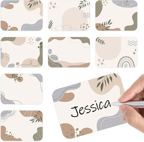 160Pcs Boho Name Tag Stickers Abstract Plants Blank Nameplate Stickers 8 Styles Assorted Back to School Self-Adhesive Students Name Label Decals for Students Desk Classroom School Office in Saudi Arabia