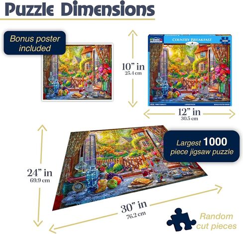 White Mountain Country Breakfast Puzzle 1000 قطعة لغز Jigsaw خمر للبالغين والعائلات in Saudi Arabia