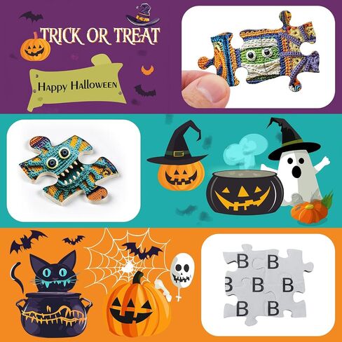 Halloween Puzzles for Adults 1000 Pieces, Horror Puzzle Feature Witch Black Cat Bat Pumpkin Skull,Ghost Fall Jigsaw Puzzles Unique Art College in Saudi Arabia