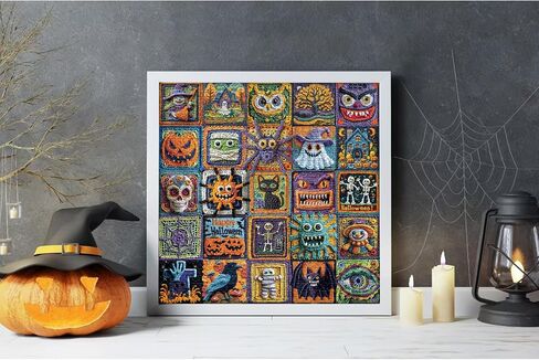 Halloween Puzzles for Adults 1000 Pieces, Horror Puzzle Feature Witch Black Cat Bat Pumpkin Skull,Ghost Fall Jigsaw Puzzles Unique Art College in Saudi Arabia