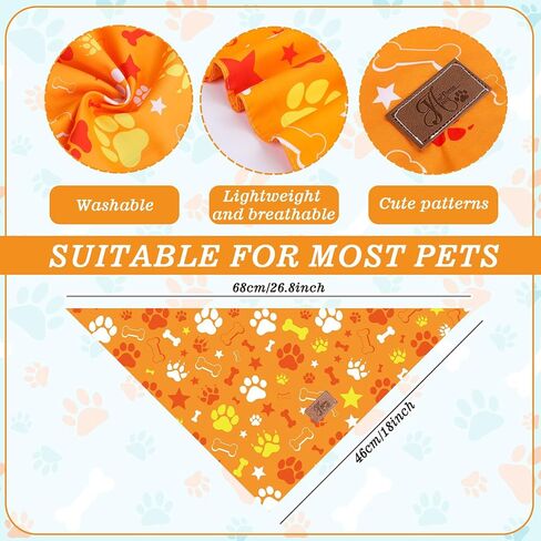 2pcs الأزرق البرتقالي الكلب حفلة عيد ميلاد باندانا مثلث الأليف وشاح الكرتون الكلب paw تحت عنوان الحيوانات الأليفة قابلة للتعديل neckerchief للكلاب القطط ملحقات الأزياء in Kuwait