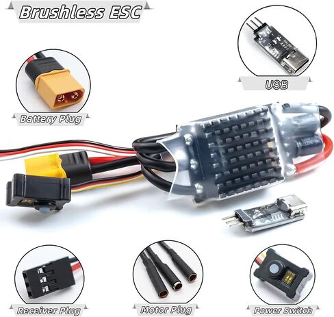 JTLB RC Combo -Train Combo LIT لـ SCX10 1/10 RC CARLLER CAR MOTOR ESC 80A ترقيات الأجزاء in Saudi Arabia