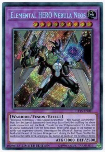 Yu-Gi-Oh! - Elemental Hero Nebula Neos (CT15-EN001) - 2018 Mega-Tins Promos - Limited Edition - Secret Rare in Saudi Arabia