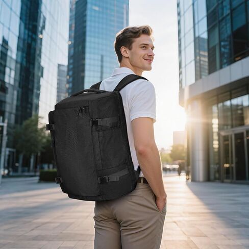 40L Travel Backpack, TSA Friendly Flight Approved Carry on Backpack for Men Women, Fits 17.3 Inch Laptop with USB-A&C Ports, Weekender Bag, Black in Saudi Arabia