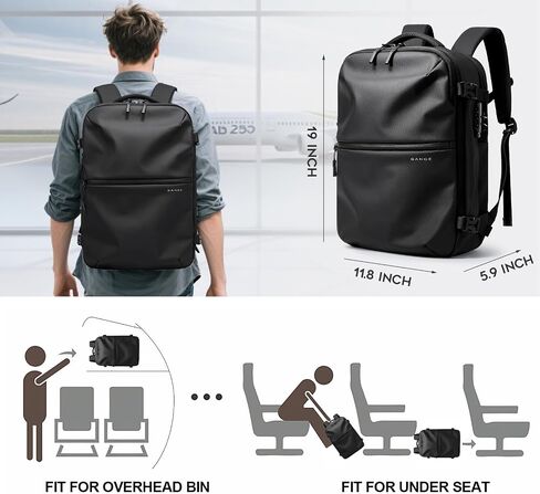 BANGE Travel Backpack with Vacuum Pocket and TSA lock version can hold 15.6 inch Laptop suitable Overnight Flight Approved Anti-theft Bag in Saudi Arabia