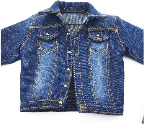 1/6 Scale Male Clothes, Denim Jacket & Jeans & White Tank Top Denim Suit for 12 inches Male Action Figure, 1/6 Street Handsome Boys Costume Outfit Blue Denim Suit Clothes Set Model in Saudi Arabia