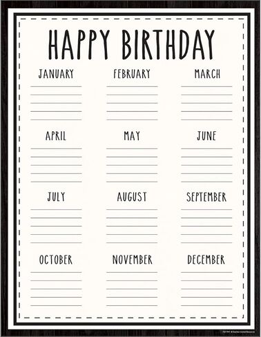 Teacher Created Resources Modern Farmhouse Happy Birthday Chart in Saudi Arabia