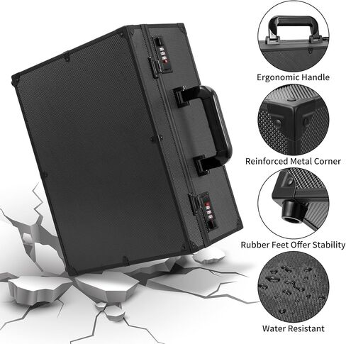 Toploader Storage Box for 3" X 4" 35pt Rigid Cards, Top Loader Holder Trading Card Case for Sports Cards Storage with Combination Lock (with 4 Graded Slabs and 4 Card Stand) in Kuwait