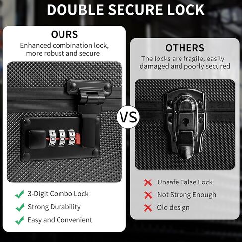 Toploader Storage Box for 3" X 4" 35pt Rigid Cards, Top Loader Holder Trading Card Case for Sports Cards Storage with Combination Lock (with 4 Graded Slabs and 4 Card Stand) in Kuwait