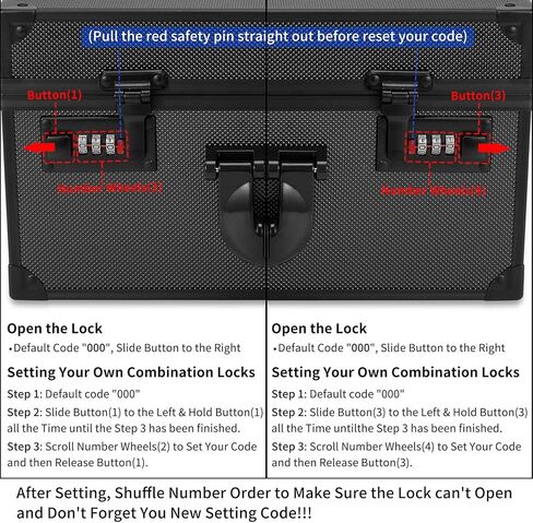 Toploader Storage Box for 3" X 4" 35pt Rigid Cards, Top Loader Holder Trading Card Case for Sports Cards Storage with Combination Lock (with 4 Graded Slabs and 4 Card Stand) in Kuwait