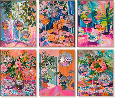 mjcakrn 6Pack Paint by Numbers Kit for Adults, Adults' Paint-by-Number Kits, Easy Acrylic Adult Paint by Number Kits, Easy Painting by Number on Canvas Arts Crafts 10x14inch in Saudi Arabia