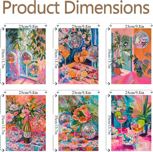 mjcakrn 6Pack Paint by Numbers Kit for Adults, Adults' Paint-by-Number Kits, Easy Acrylic Adult Paint by Number Kits, Easy Painting by Number on Canvas Arts Crafts 10x14inch in Saudi Arabia
