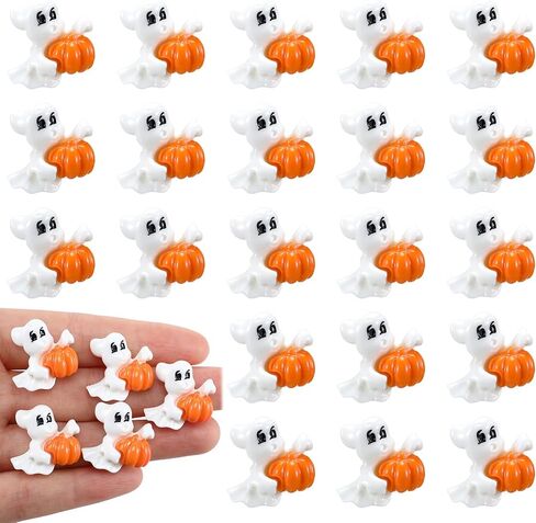 Giegxin 60 PCS Halloween Charms Flatback Ghost Miniature Scooky Scrapbook زخرفة Cabochons للحفلات Dollhous in Saudi Arabia
