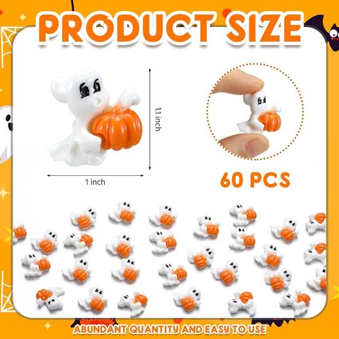 Giegxin 60 PCS Halloween Charms Flatback Ghost Miniature Scooky Scrapbook زخرفة Cabochons للحفلات Dollhous in Saudi Arabia
