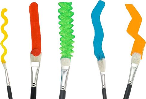 Creative Mark Mark Pro Stroke Premium White Chungking Hog Bristle Artist Paint Brush - Filberts مجموعة من 5 - Bristle Bristle Natural مع مقبض اللمس الناعم للزيوت ، والألوان المائية ، والأكريليك ، والألكينز ، والكازينز in Kuwait