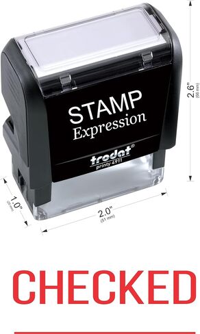 StampExpression - Checked with line Office Self Inking Rubber Stamp - Red Ink (A-5457) in Saudi Arabia