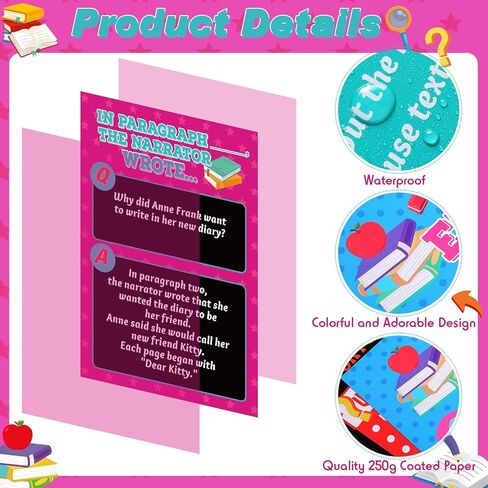 Pajean 10 PCS ملصقات القراءة والكتابة الملونة 11 × 16 بوصة القراءة القائمة على الأدلة والكتابة مجموعة ملصقات ELA Decor in Saudi Arabia
