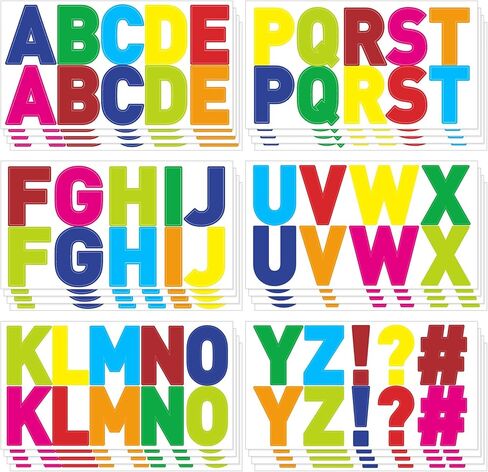 Chinco 232 Pcs 24 Sheets Large Letter Stickers 2.5 Inch Bulletin Board Letters Vinyl Self Adhesive Alphabet Stickers for Bulletin Board Education Poster Classroom Display Craft Home Wall Decor in Saudi Arabia