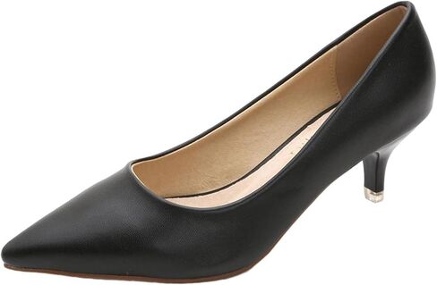 WUIWUIYU Womens Lovely Colors Low Kitten Heel Pointed Toe Dress Work Wedding Pumps Bridal Shoes in Kuwait