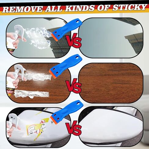 Adhesive Remover, Surface-Safe Glue Remover with Plastic Scraper, Sticker Remover for Easy Removal of Stickers, Labels, Decals, Tape Residue (1, Red) in Kuwait