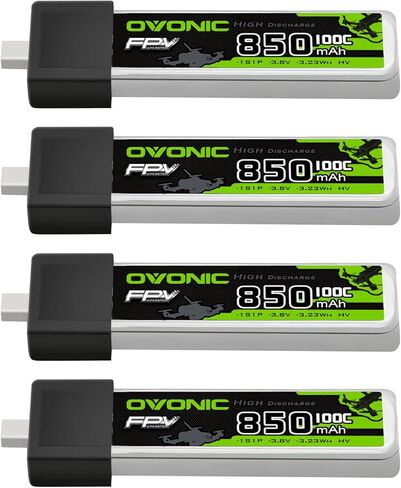 Ovonic 3.8v Voltage100c 850mAh 1S1p Lipo بطارية Lipo مع BT2.0 HV LIPO [4 بطاريات في حزمة واحدة] in Saudi Arabia