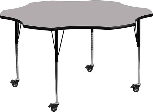 Flash Furniture Mobile 60 '' Flower Red Therminal Therminal Table - ارتفاع الساقين القابلة للتعديل in Saudi Arabia