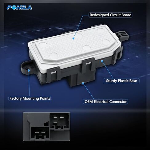 POHILA HVAC Control Module Blower Motor Resistor Compatible with Honda Accord, Civic, CR-V, Element, Odyssey, Pilot, Acura RDX, TSX Replaces 79330-S5A-942, 79330-SNA-A01, 79330-SDA-A01 in Kuwait