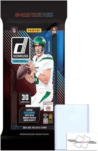 2024 Panini Donruss Football NFL Pack مع 30 بطاقة تداول + Toploader + Streetcards Magnet! ابحث عن وسط المدينة! in Saudi Arabia
