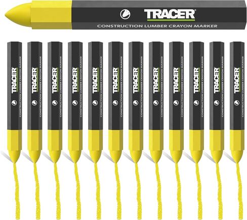 TRACER Construction Lumber Crayon Markers, Pack of 12 - Black. 12 x Black Multi Surface Marking Crayons in Saudi Arabia