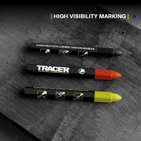 TRACER Construction Lumber Crayon Markers, Pack of 12 - Black. 12 x Black Multi Surface Marking Crayons in Saudi Arabia