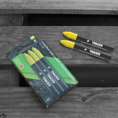 TRACER Construction Lumber Crayon Markers, Pack of 12 - Black. 12 x Black Multi Surface Marking Crayons in Saudi Arabia