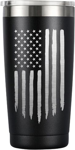 MASGALACC American Flag Tumbler, 20oz Stainless Steel Insulated Coffee Mug with Lid, Gifts for Men Women, USA Drinking Cup for Fathers Day in Kuwait