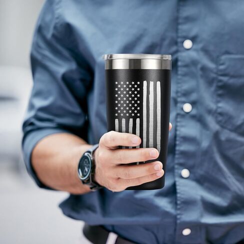 MASGALACC American Flag Tumbler, 20oz Stainless Steel Insulated Coffee Mug with Lid, Gifts for Men Women, USA Drinking Cup for Fathers Day in Kuwait