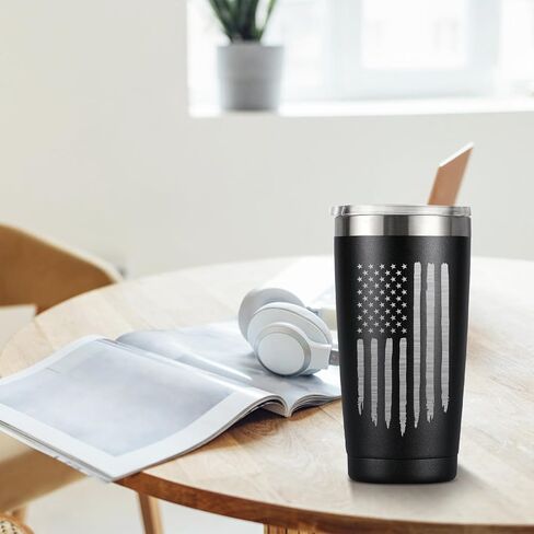 MASGALACC American Flag Tumbler, 20oz Stainless Steel Insulated Coffee Mug with Lid, Gifts for Men Women, USA Drinking Cup for Fathers Day in Kuwait