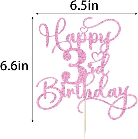 Pink Happy 18th Birthday Cake Topper 1pcs Glitter Cake Topper for eighteen Birthday/Anniversary Theme Party Cake Decorations Supplies in Saudi Arabia