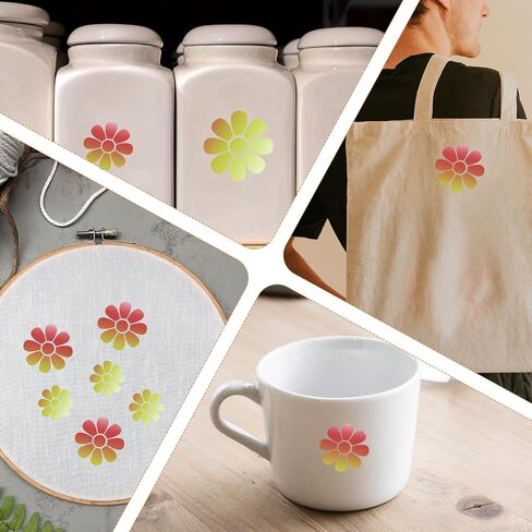 6 PCS Daisy Stencils للطلاء من زهرة الإستنسل القابلة لإعادة الاستخدام الرسم للطلاء للطلاء على القماش الخشب بطاقة الحائط الورق الحرف ، 11.8 بوصة in Kuwait