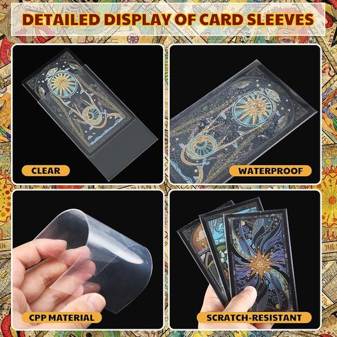 MAITYS 300 Pack Clear Card Card Sleeves (72 × 122 مم) 200μm سميكة ، غير متوافقة مع بطاقات لعبة TCG & Board in Kuwait